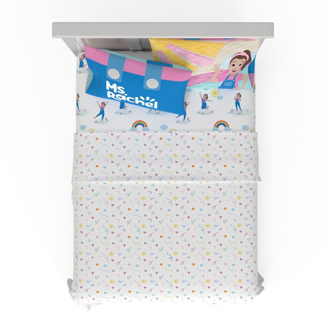 Franco Ms. Rachel Educational Adventures Bedding Super Soft Cozy 4 Piece Microfiber Sheet Set, Full, (Officially Licensed Produc