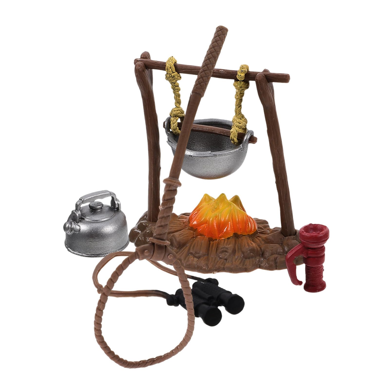 TOYANDONA Dollhouse Stove Kitchen Furniture: Miniature Hanging Stove Tea Kettle, Fairy Garden Camping Accessories Pretend Toys B