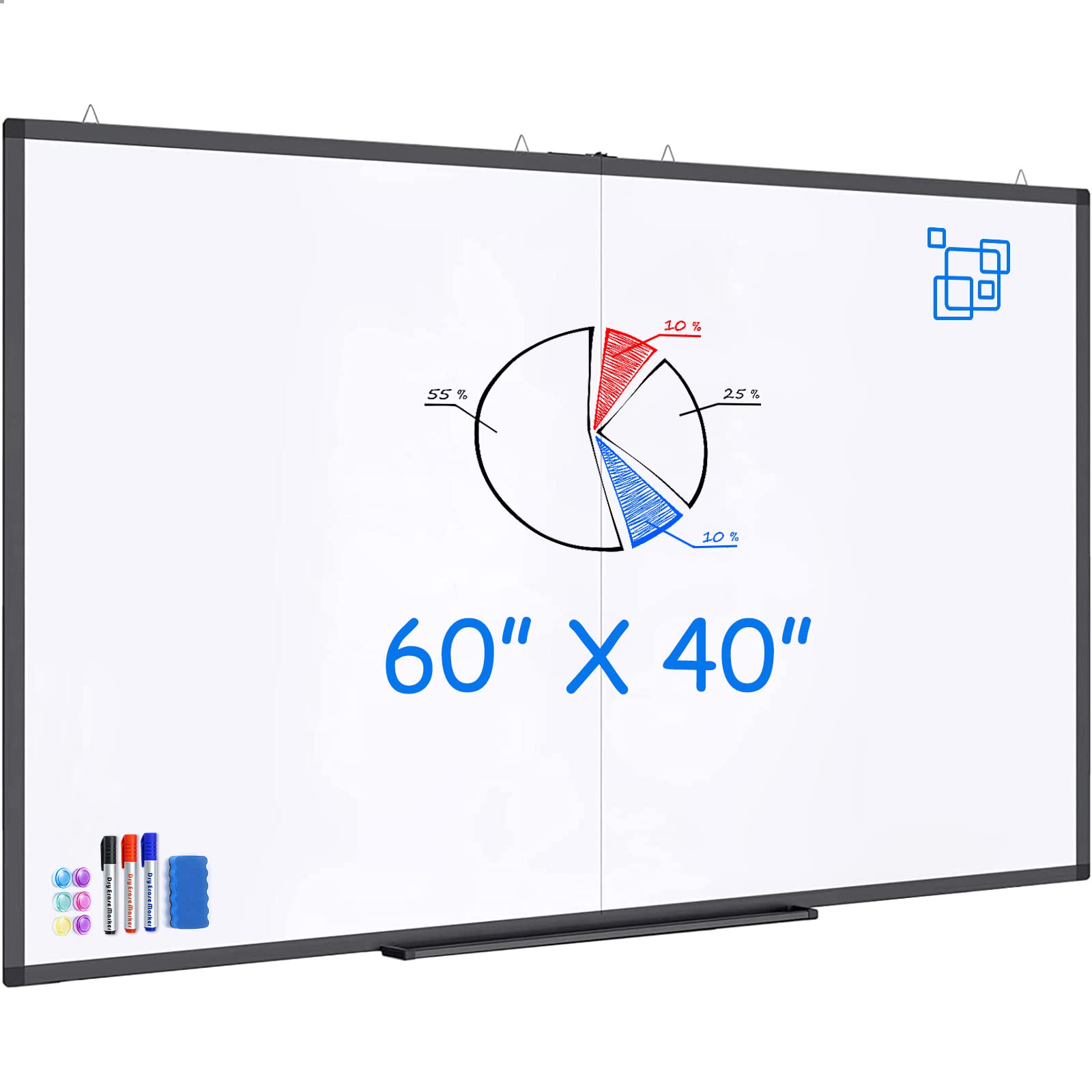 White Board Dry Erase 72X40, Large Magnetic Whiteboard Maxtek Dry Erase Boards For Wall, Aluminum Presentation Wall-Mounted Mark