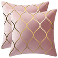 Dezene Gold Velvet Throw Pillow Covers: 2 Pack 18X18 Inch Square Decorative Pillow Cases For Bedroom Sofa Couch Living Room, Pin