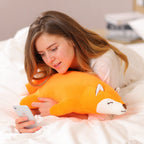 Niuniu Daddy Fox Stuffed Animals Not Weighted, Cute Big Lying Fox Plush Toy, 18.1In Kawaii Soft Plushies, Hugging Body Pillow Fo