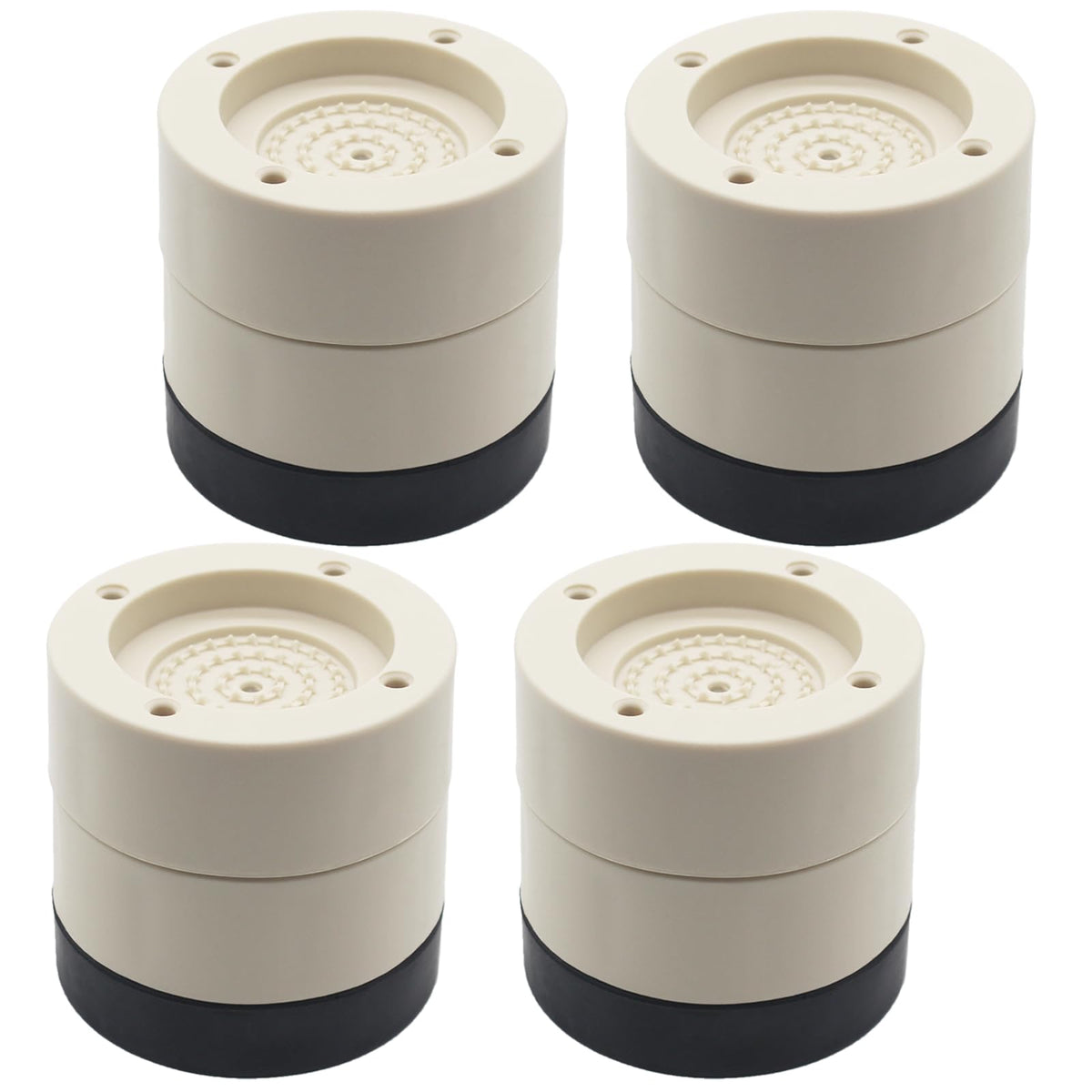 HANIHUA 4 Sets Furniture Risers Bed Risers (Beige), 1 inch or 2 inch Adjustable Round Bed Lifts Risers for Table, Sofa, Couch, D