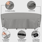 Outdoorlines Waterproof Curved Outdoor Sectional Cover - Uv Resistant Windproof Patio Sectional Sofa Covers For Deck, Lawn And Backyard, Heavy Duty Furniture Covers (190Lx36Dx39Hx128Fl, Gray)