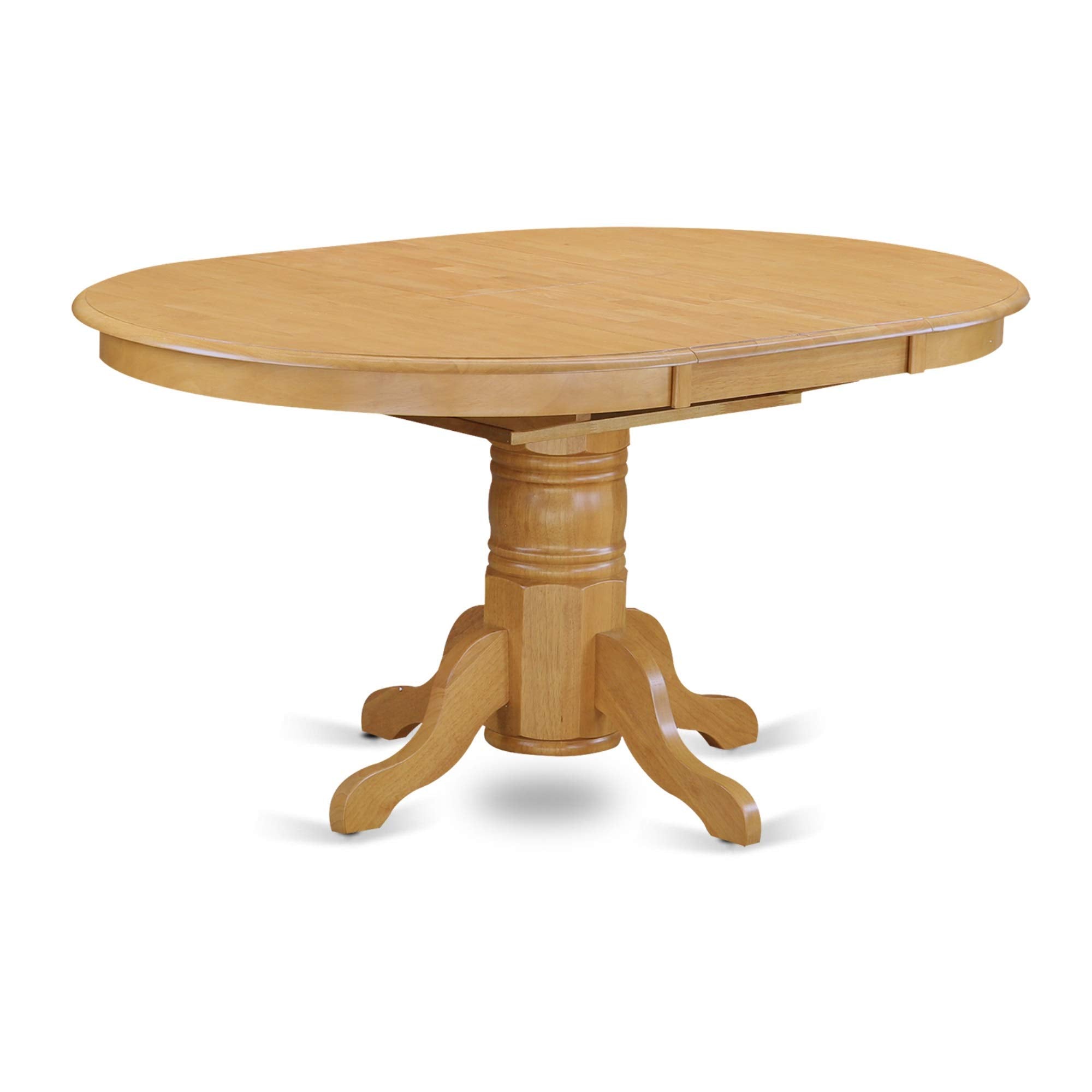 East West Furniture Avon 5 Piece Room Set Includes an Oval Wooden Table with Butterfly Leaf and 4 Linen Fabric Kitchen Dining Chairs, 42x60 Inch, Oak