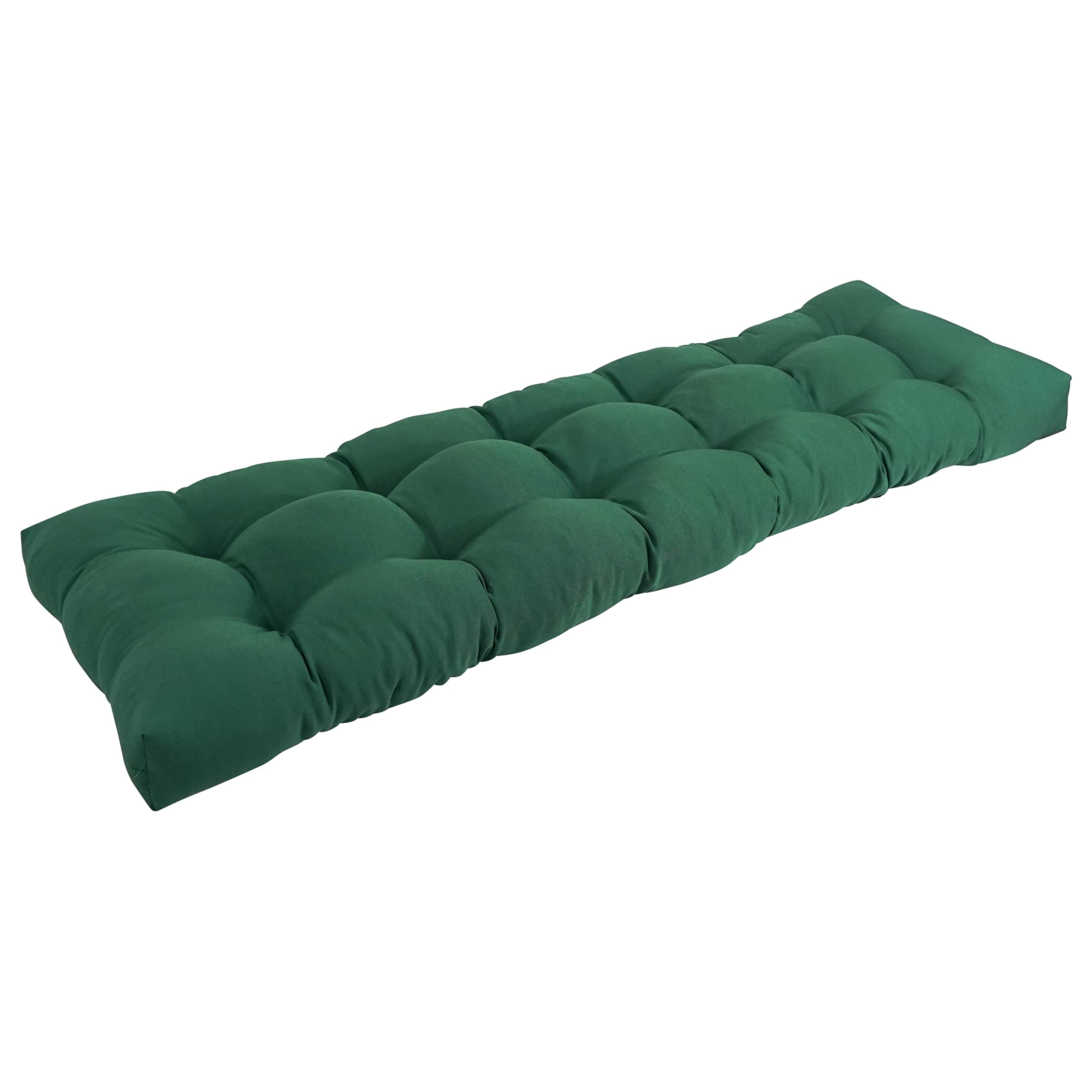 Blazing Needles Twill Tufted Bench Cushion, 60 x 19, Forest Green