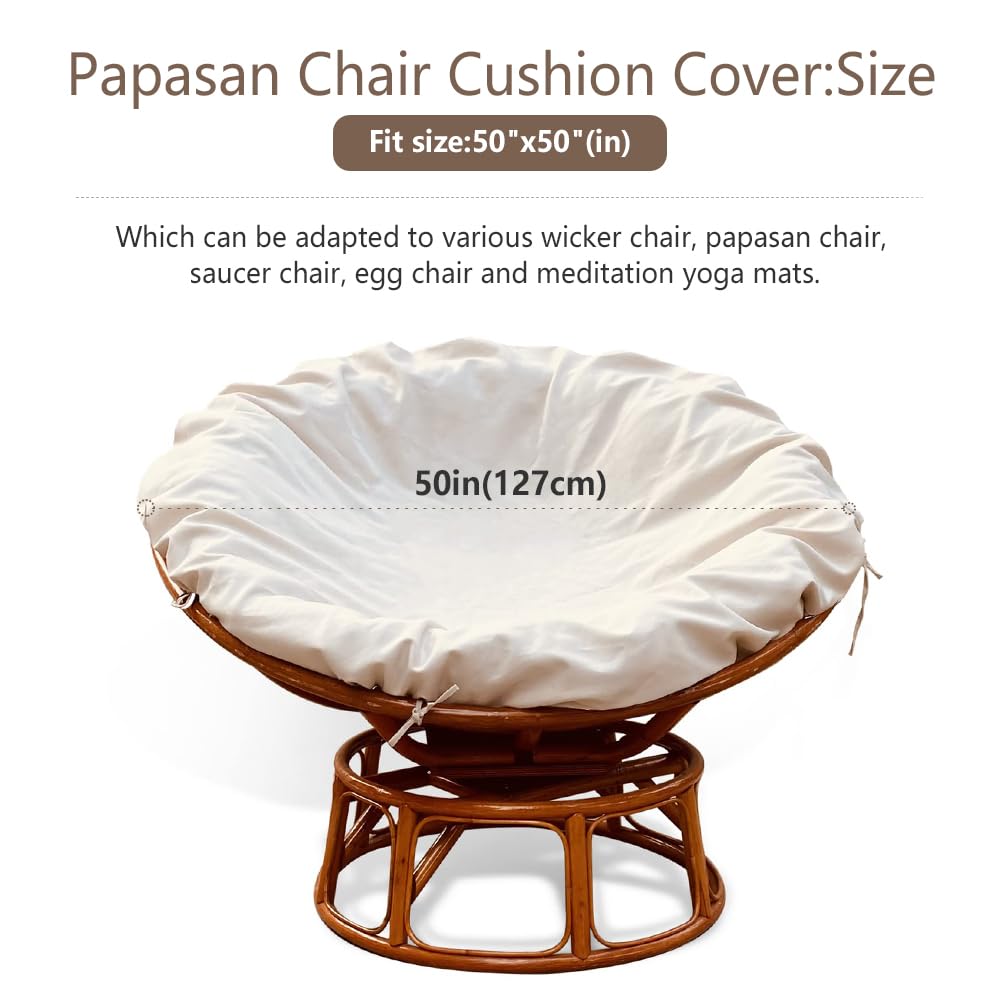 Thankyall Papasan Cushion Cover Only,Water Resistant Papasan Chair Cushion Cover For Outdoor Lndoor,Skin-Friendly Soft Machine W