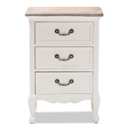 Baxton Studio Capucine 18.9-inch W x 13.6-inch D End Table, White and Oak (151-9205-HiT)