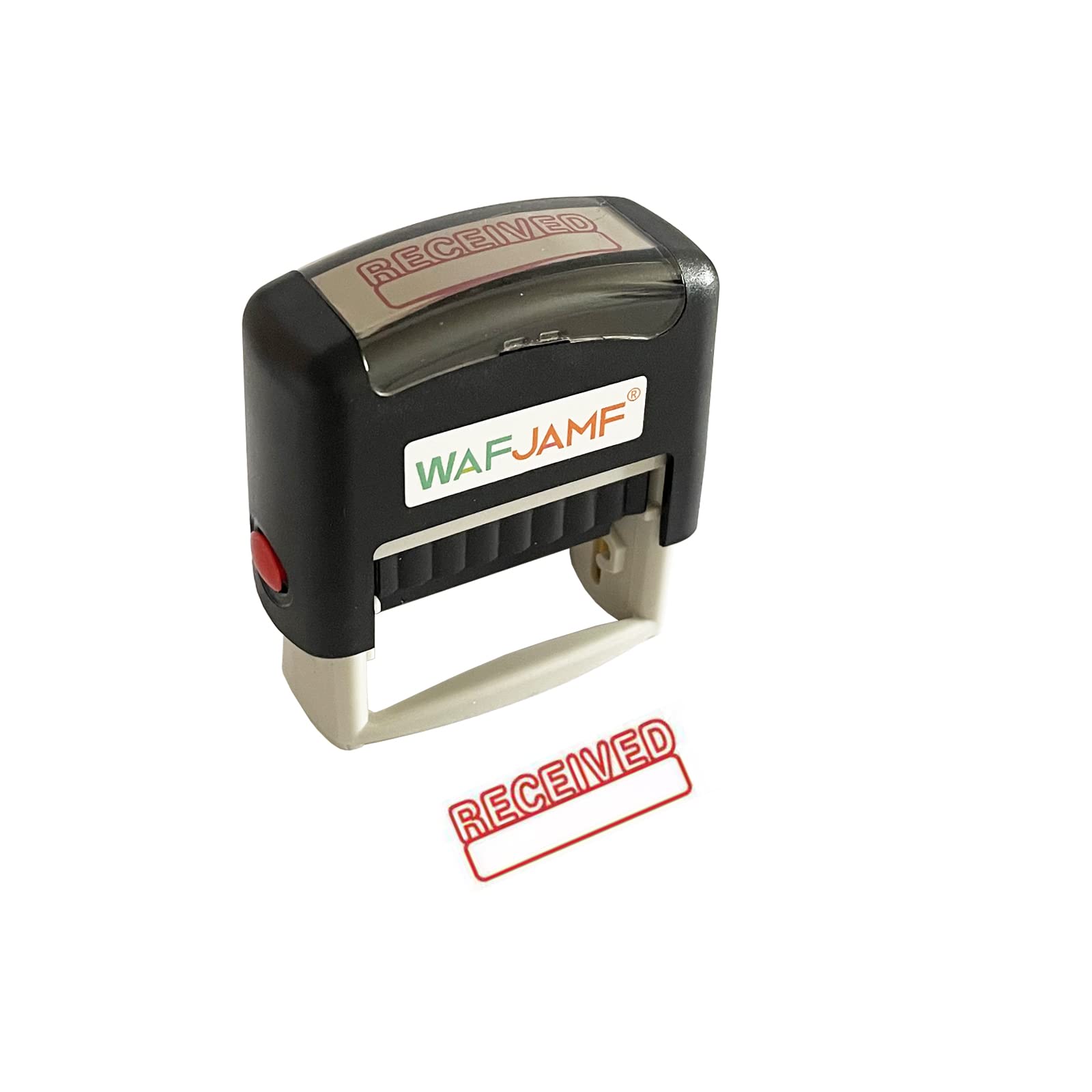 Wafjamf Received Stamp Self-Inking Rubber Stamp Red Ink-Medium