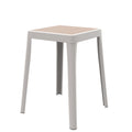 Tresse Series Stackable Poly Stool With Wicker Top 12 in White