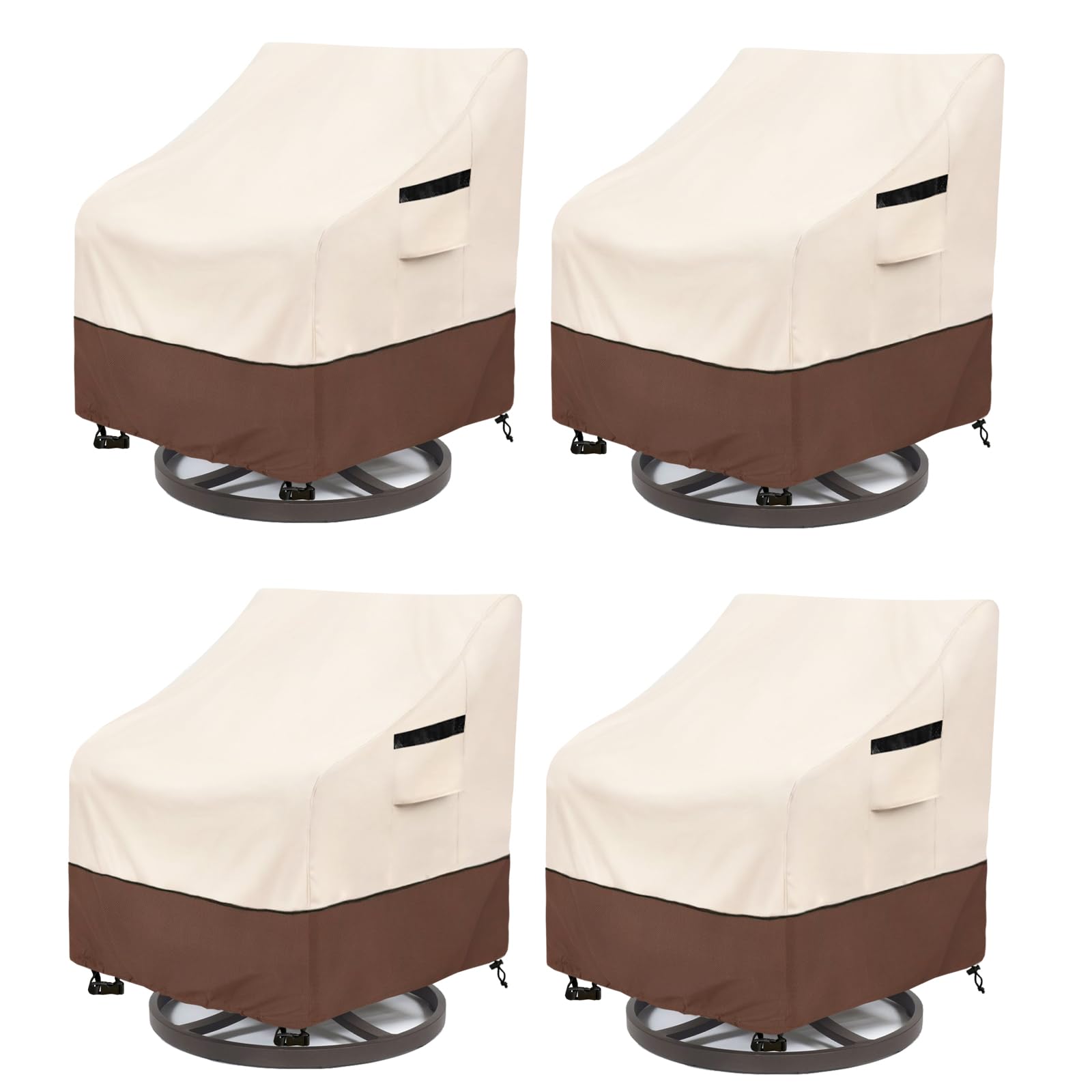 LSongSKY Patio Swivel Chair Cover 4 Pack,Waterproof Heavy Duty Patio Chair Covers,Swivel Chair Cover for Outdoor Furniture Cover