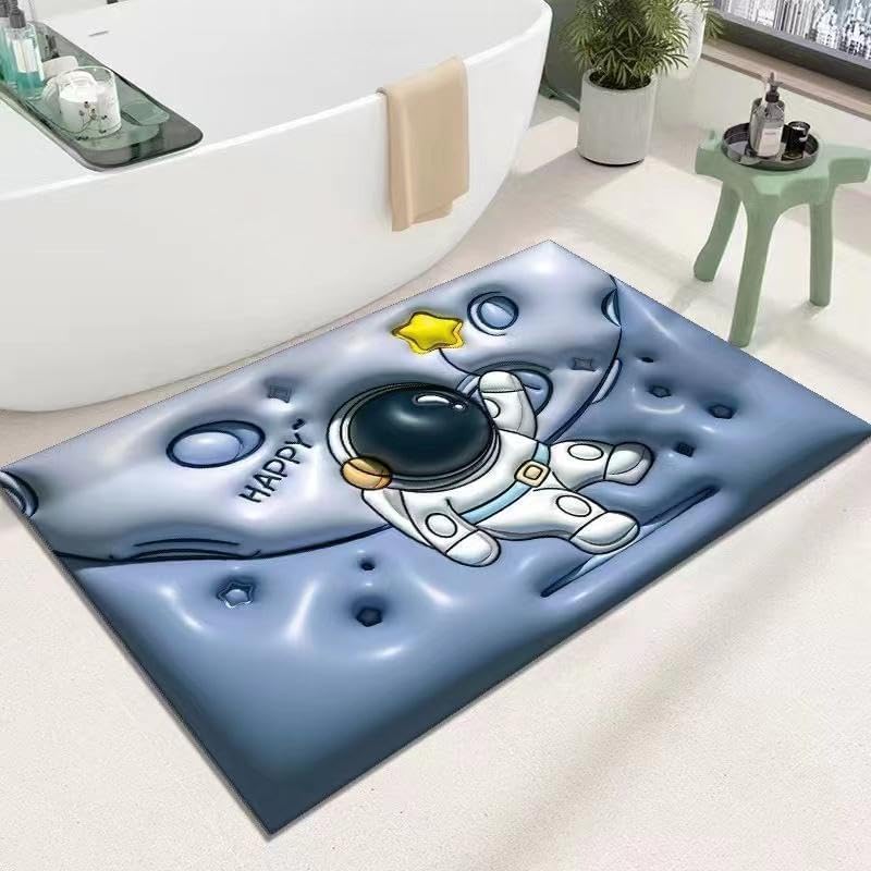 Vasukie Bathroom Mat, QuickDrying Water Absorbing Bathroom Mat, Non Slip Floor Mat, Dirt Barrier for Floor Mat, Bath Mat, Carpe
