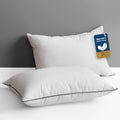 Dwr Goose Feather Down Pillow For Sleeping 2 Pack, Queen Size Organic Cotton Hotel-Style Bed Pillow Inserts, Soft Medium Pillow