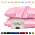 Elegant Comfort Silky And Luxurious 2-Piece Satin Pillowcase Set For Healthier Skin And Hair, Hidden Zipper Closure And Beautifully Packaged, Satin Pillowcase Set, Standard/Queen, Light Pink