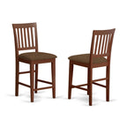 East West Furniture BUVN3-MAH-C Buckland 3 Piece Kitchen Counter Height Dining Set Contains a Rectangle Pub Table and 2 Linen Fabric Upholstered Chairs, 30x48 Inch, Mahogany