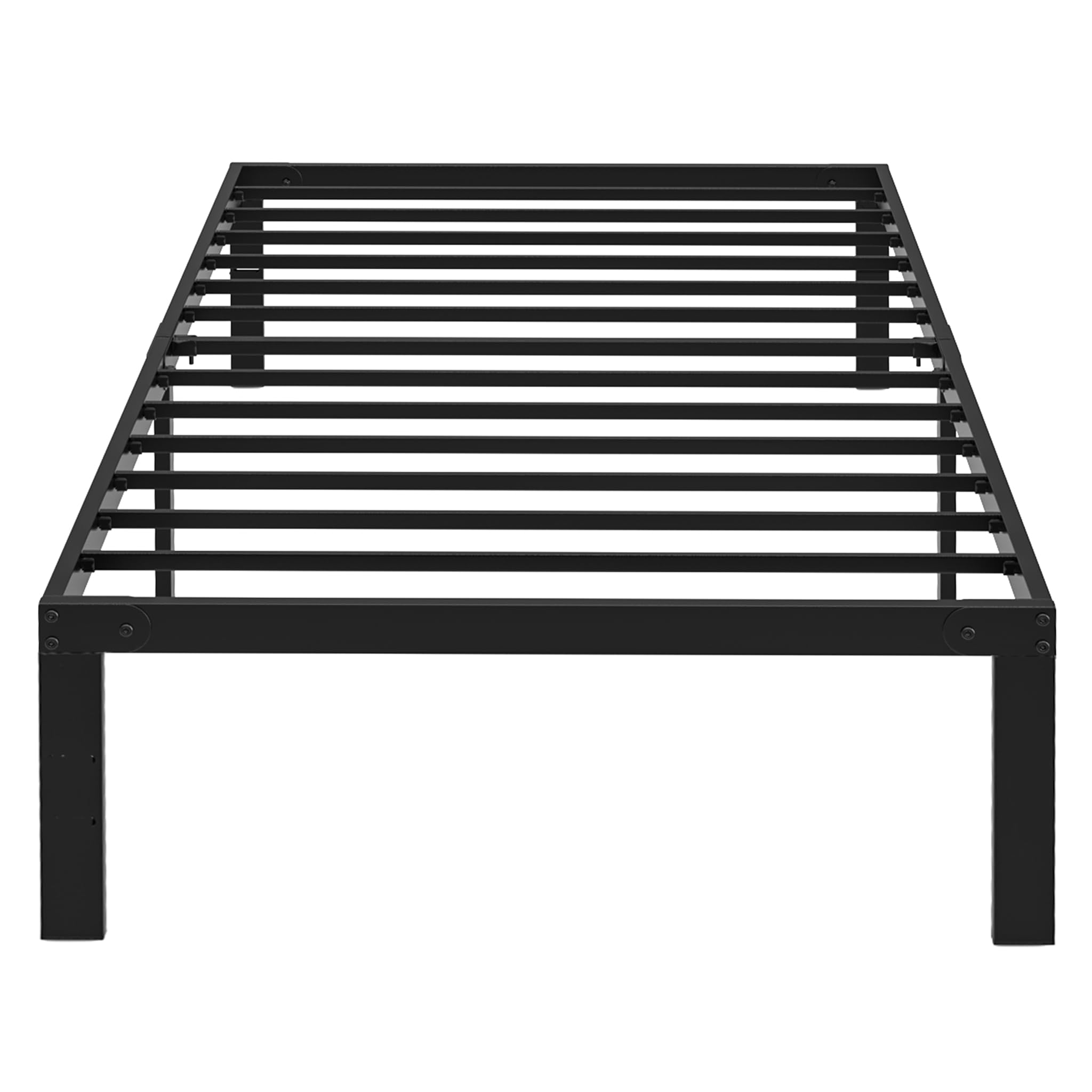 Simple Deluxe Twin Size Bed Frame, 14 Inch Platform Bed No Box Spring Needed, Sturdy Metal Bed Frame Twin Size, Storage Space Un
