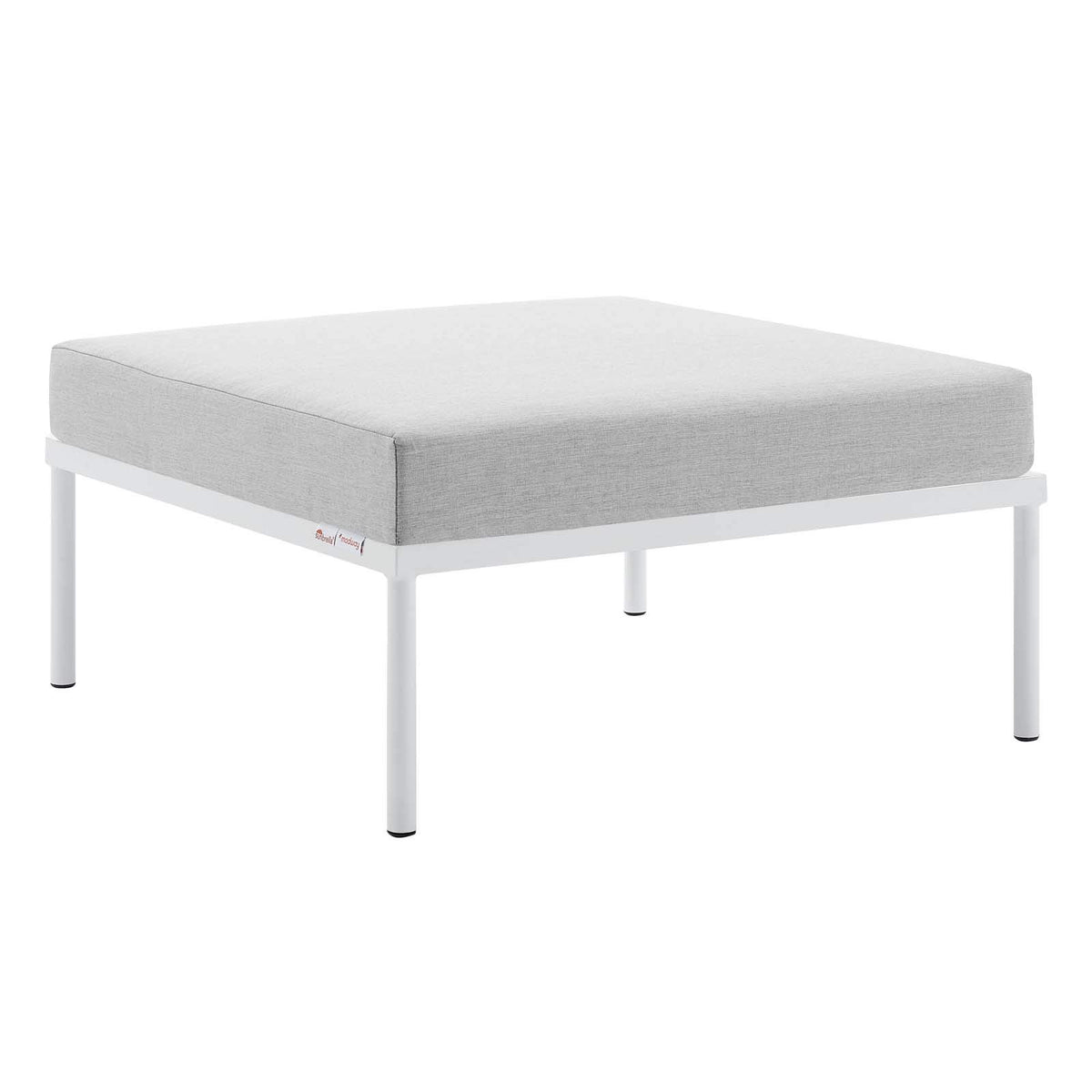 Modway Harmony Sunbrella® Outdoor Patio Aluminum Ottoman in Gray Gray