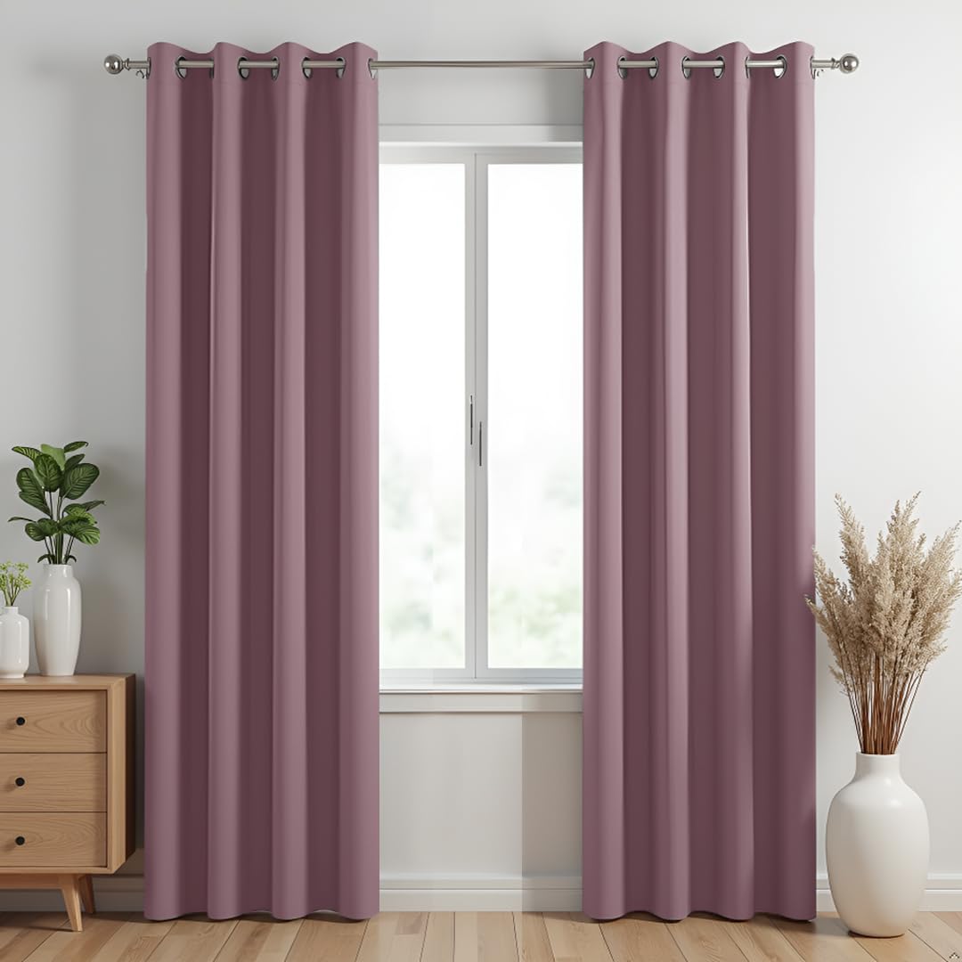Homemonde 75% Blackout Curtains For Window 5 Feet Pack Of 2  Room Darkening And Privacy Drapes, Thermal Insulation, Noise Reduc
