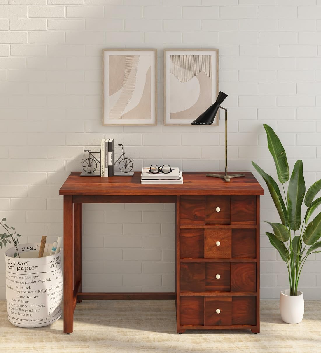 Cobra Craftheesham Wood Study Table And Computer Table For Students And Adults, Pc Laptop Study Writing Table For Home Office (H