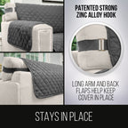 Sofa Shield Patented Chair Slipcover, Reversible Tear Resistant Soft Quilted Microfiber, 23” Seat Width, Durable Furniture Stain Protector With Straps, Washable Cover For Dogs, Kids, Charcoal Linen