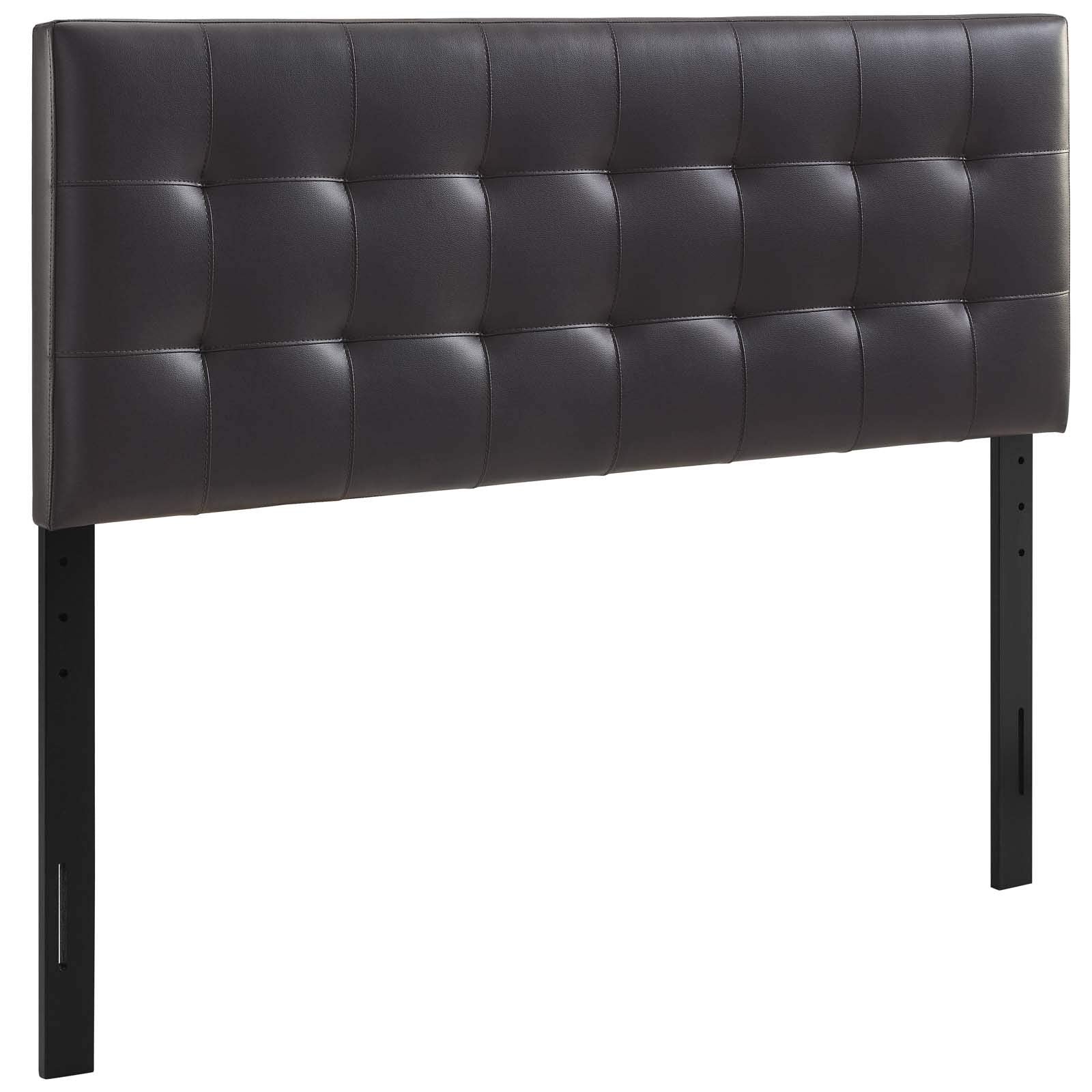 Modway Lily Tufted Faux Leather Upholstered Queen Headboard in Brown