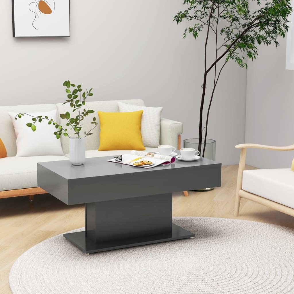 vidaXL Coffee Table Household Living Room Office Furniture Accent Couch Center Side End Sofa Coffee Table Desk Gray Engineered Wood