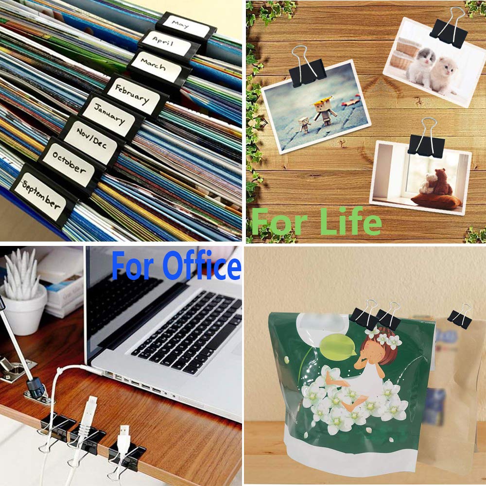 Ufmarine Large Binder Clips, 1.6 Inch Length For Office (24 Pcs)