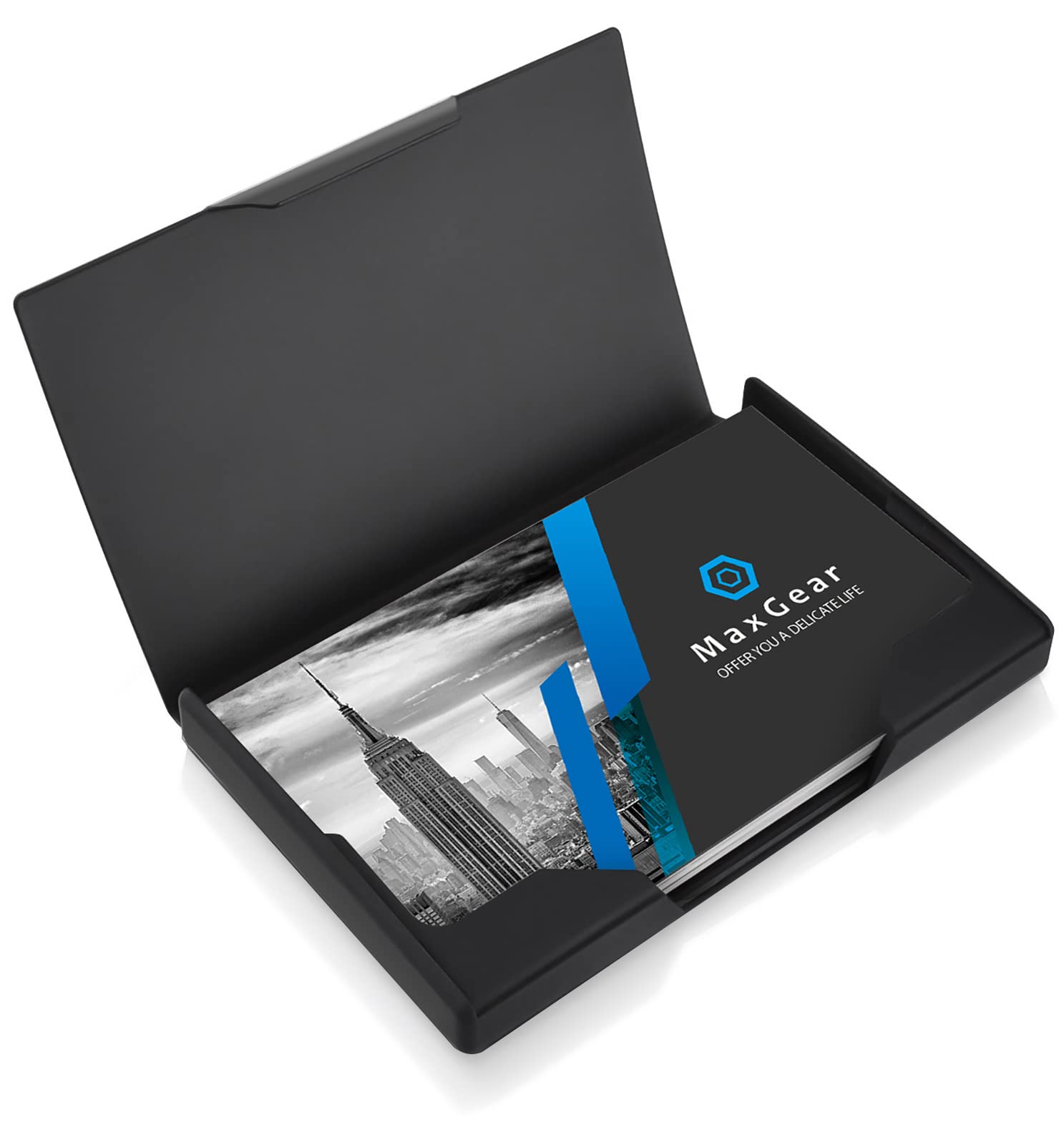 Maxgear Professional Heavy-Duty Metal Business Card Holder Pocket Business Card Case Business Card Wallet Business Card Carrier,