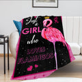 Just A Girl Who Loves Flamingos Blanket Cute Flamingos Decor Throw Blanket Gifts For Girls Super Warm Soft Plush Lightweight Fle