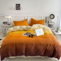 Clothknow Orange Yellow Comforter Set King 3Pcs Rust Bedding Comforter Sets Orange Gradient Comforter King Size Yellow Beige Kin