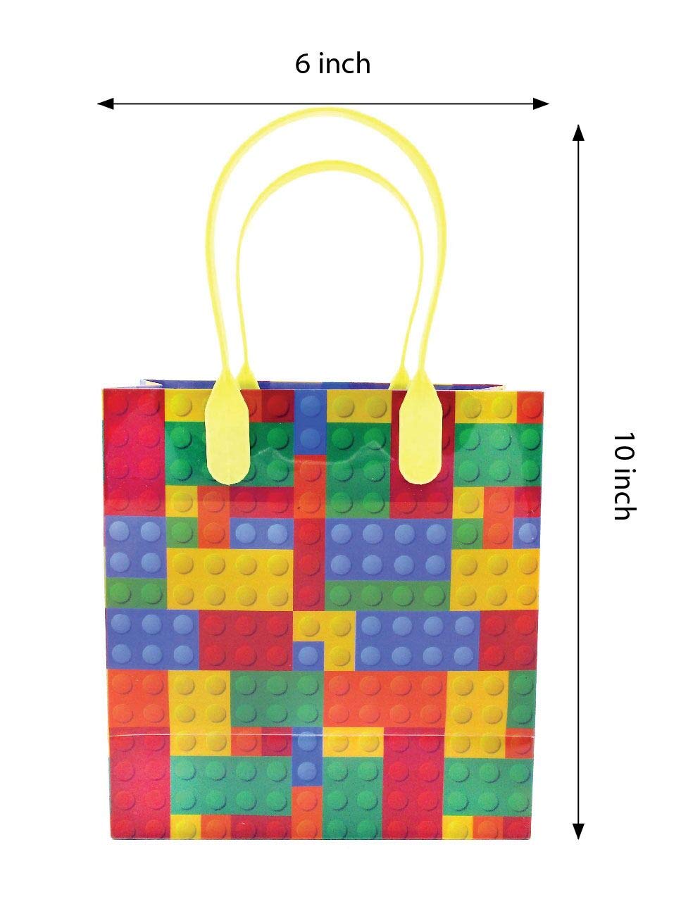 Tiny Mills Building Blocks Brick Party Favor Bags Treat Bags With Handles Birthday Party Goody Bags Candy Bags Pack Of 12