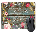 Wknoon Christian Bible Verses Scripture Quotes Proverbs 3-5 Mouse Pad, Trust In The Lord With All Your Heart Mouse Pads Vintage