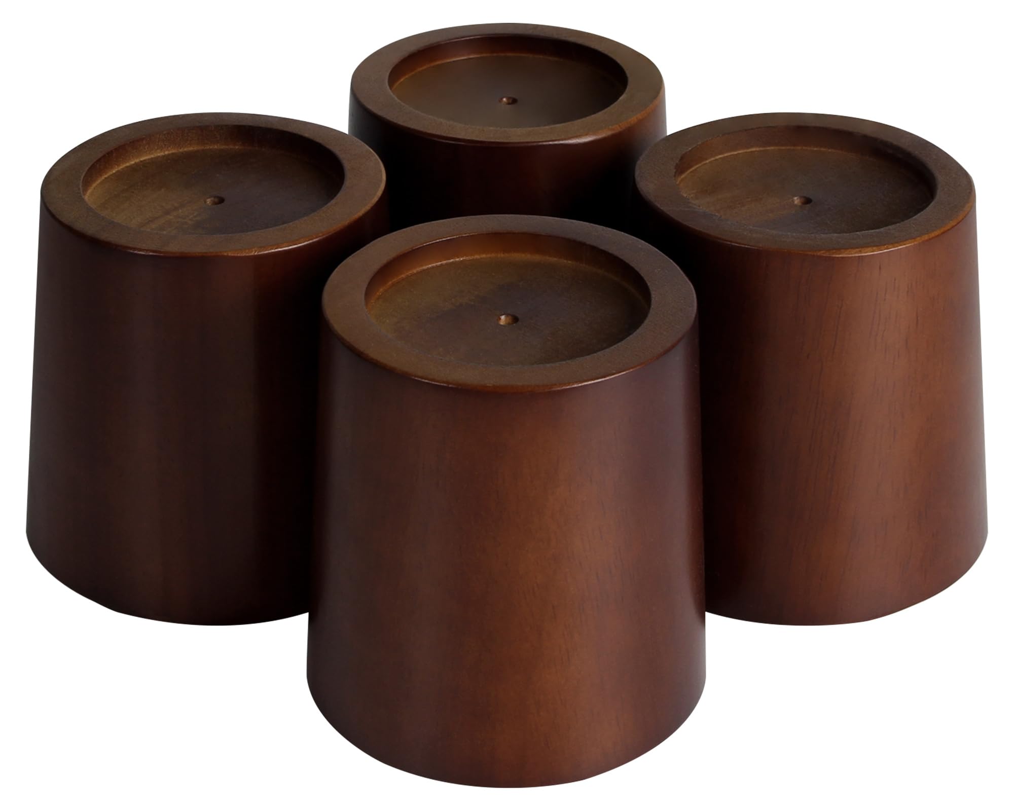 OneDream 4 Wood Bed Risers - Set of 4 Heavy Duty Round Risers with Non-Slip Pad for Storage & Easy Cleaning