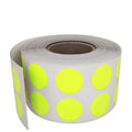 Royal Green Color Coding Stickers In Neon Yellow 0.50 Inch - Round Dot Labels In Rolls Write On Surface - 1080 Pack