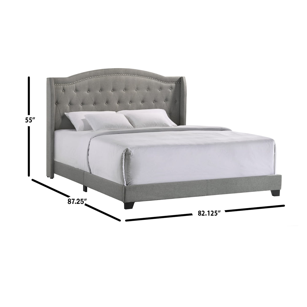 Intercon Rhyan UPH Bed Platform, King (U.S. Standard), Gray