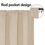 Easy-Going Rod Pocket Blackout Curtains For Bedroom, Room Darkening Window Curtains For Living Room, Thermal Insulated Noise Reduction Solid Window Drapes, 2 Panels(34X63 In, Beige)