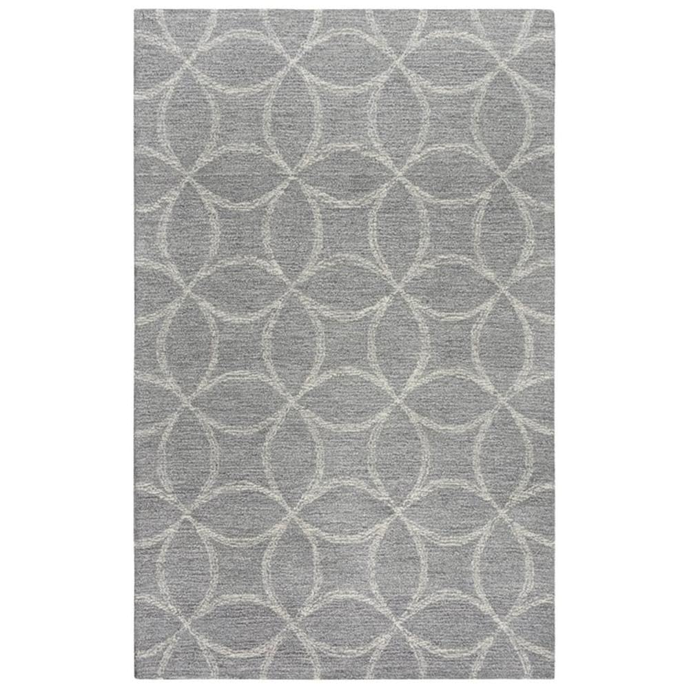 Peace 5' X 7'6" Geometric Gray/Gray Hand-Tufted Area Rug