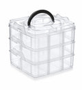 UNFOLD 3 Layer Storage Box Organizer | 30 Grid Detachable Plastic Storage Case with Lid & Compartments | Multipurpose Organizer 