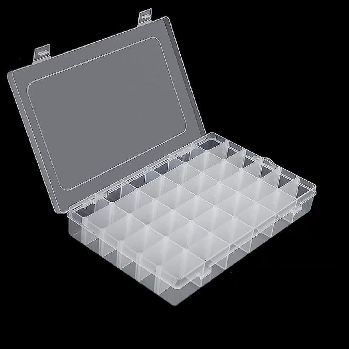 Leawall 36 Grid Cells Multipurpose Clear Transparent Plastic Storage Box with Removable Dividers Jewelry Box Organizer Storage C