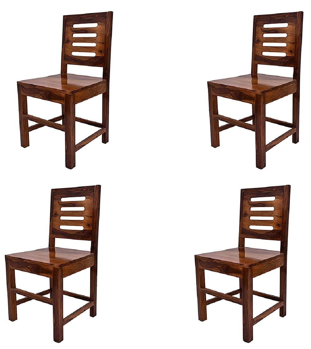 Combat Furniture Sheesham Wood Dining Chairs Set Of 4 For Dining Room Furniture || Solid Wood Chairs Set Without Cushion For Liv