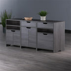 Winsome Wood Nova 3-Pc Storage Cabinet Set, Charcoal