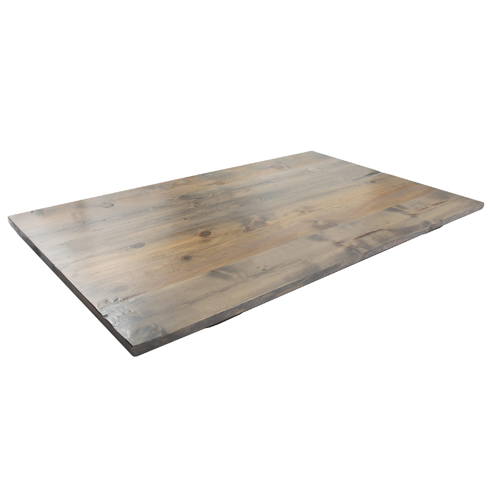 Restore by Pipe D  COR Solid Wood Desk or Dining Table Top, Reclaimed Ponderosa Pine in Riverstone Grey, 60 in. x 36 in. x 1.25 