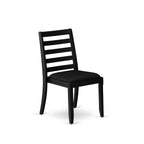 Luxe By East West Furniture X1P6T24 Dining Room Chair with Black Linen Fabric and upholstered Back, Wire Brushed Black Finish,