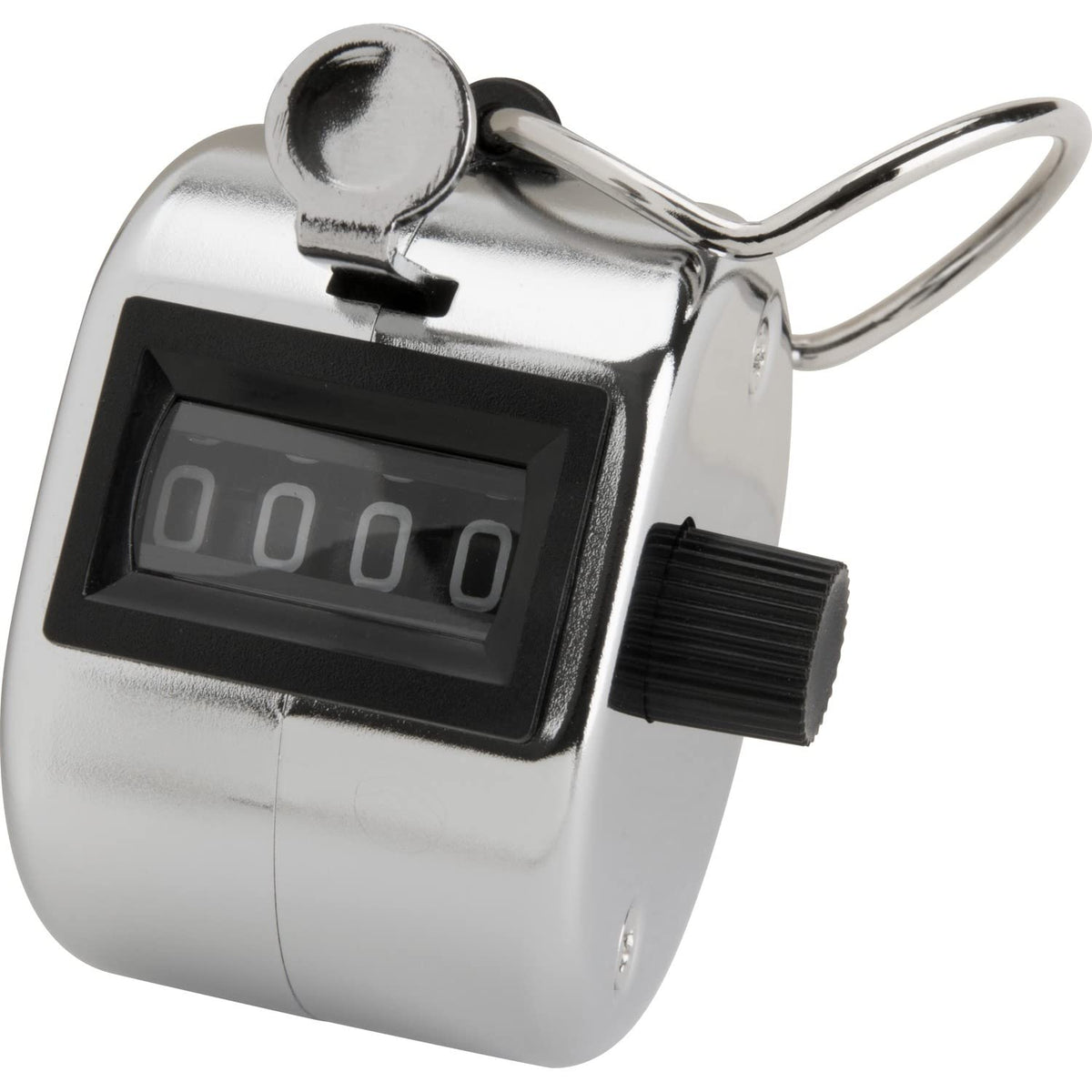 Sparco 24100 Tally Counter, W/ Finger Ring, 4 Figure, Silver