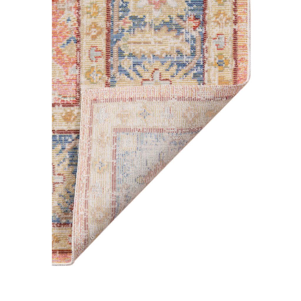 HomeRoots 532000 9 x 13 ft. Coral Floral Power Loom Rectangle Area Rug
