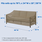 Sunpatio Outdoor Couch Cover 80 Inch, Heavy Duty Waterproof 3-Seater Patio Sofa Cover With Seam Taped, Fade & Wind & Rip Resista
