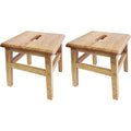 eHemco Solid Hardwood Step Stool for Adults and Kids, 12.25 Inches, Natural, Set of 2