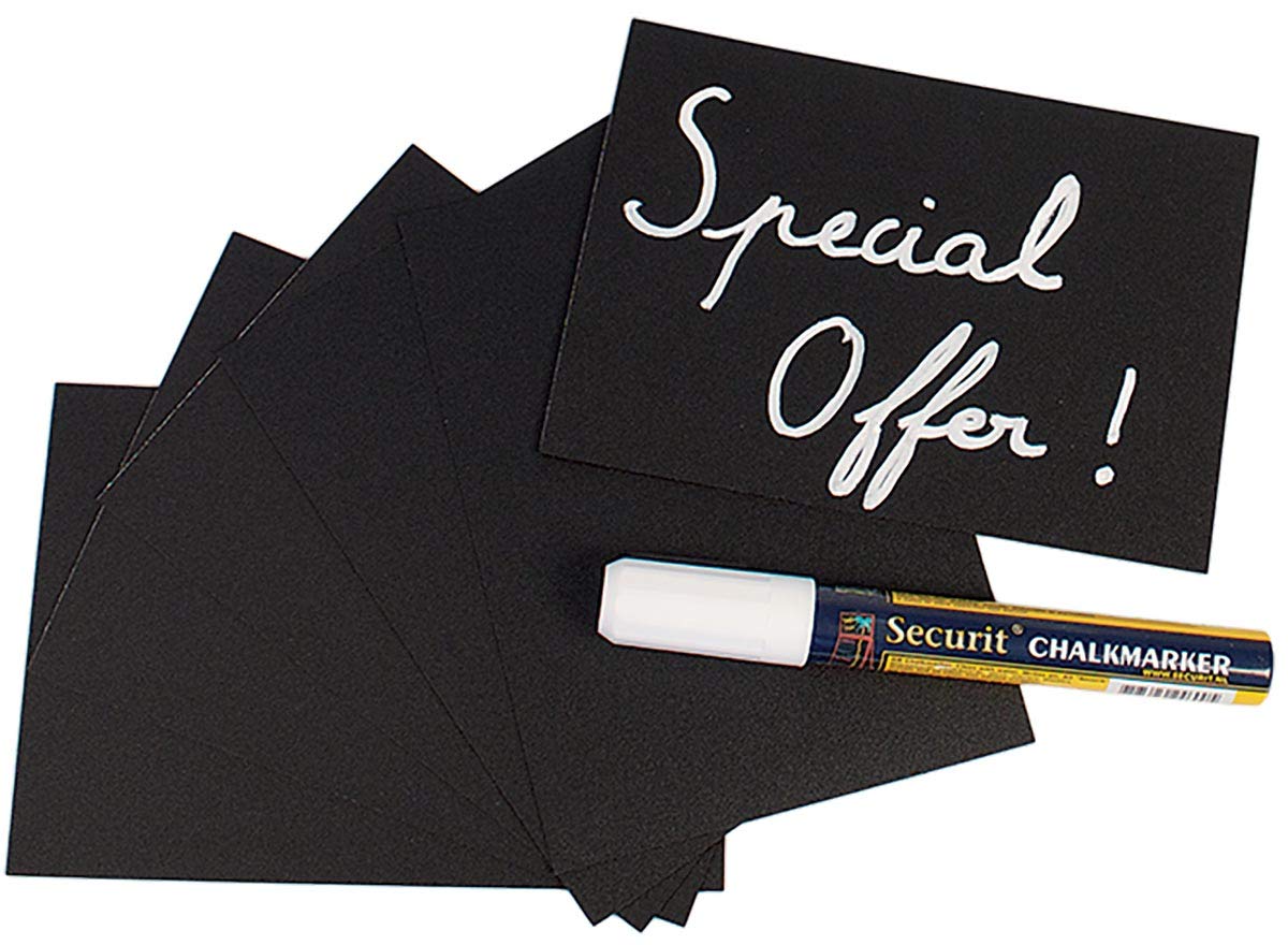 American Metalcraft TAGA6WT Chalk Card, Mini, Black, Small