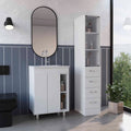 Montana 2-Piece Bathroom Set With Bathroom Vanity And Linen Cabinet, White
