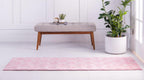 Unique Loom Trellis Frieze Collection Area Rug - Rounded (2' X 10' Runner, Light Pink/ Ivory)