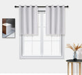 Pi Blackout Bedroom Curtains,Thermal Insulated Ring Top Window Treatment,Room Darkening Drapes For Living Room/Bedroom/Kitchen 1 Panel (Grey White, W52Xl45)